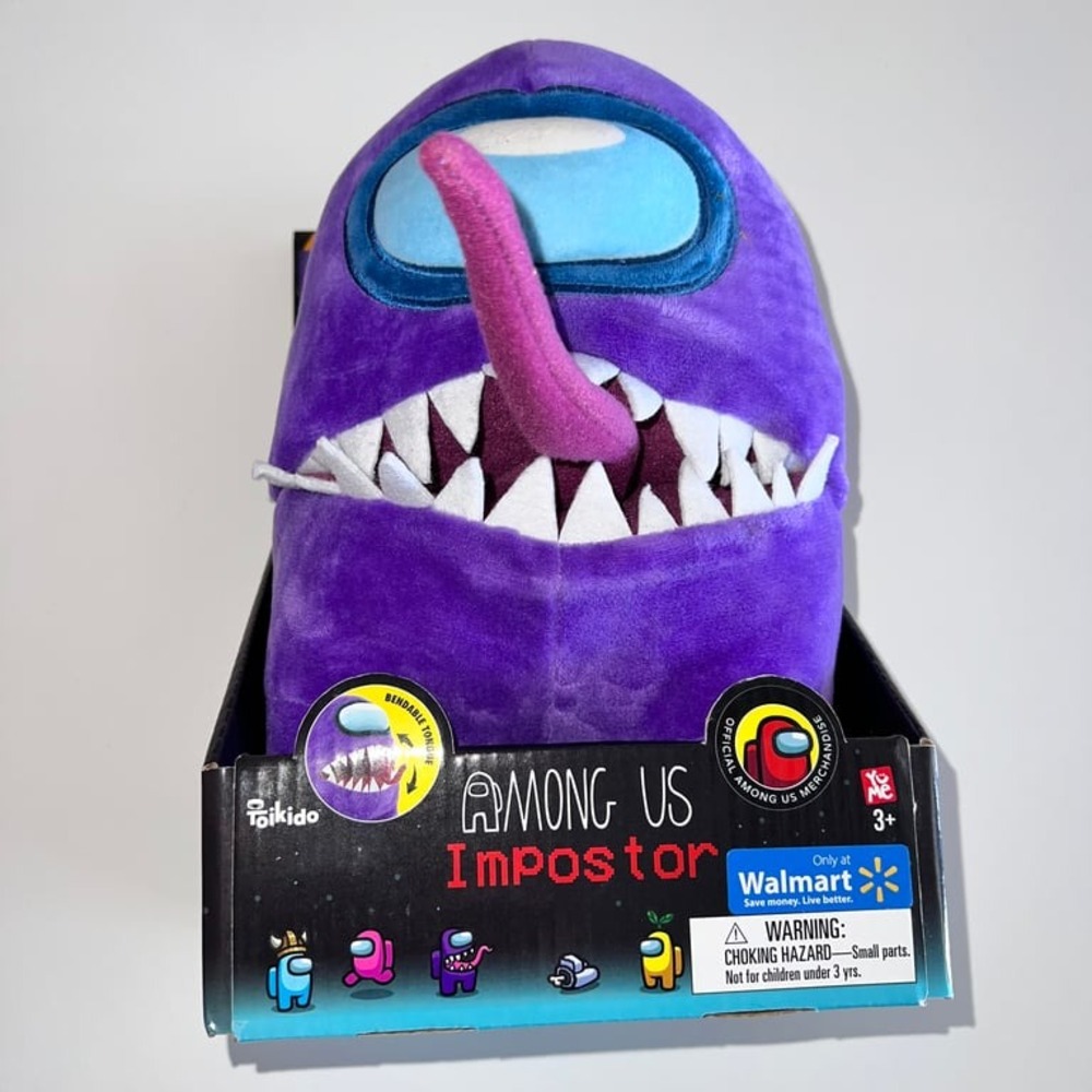 Toikido Toys Among Us Purple Imposter Plush Bendable Tongue Rare Collectible Big